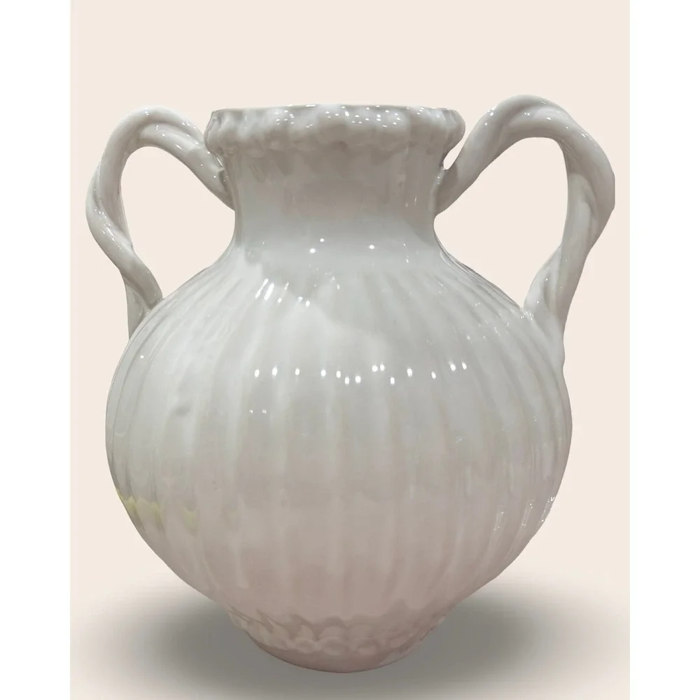 Beaded Ceramic Handled Vase Ivory - Threshold, Target